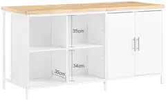 SoBuy keittiösaareke valkoinen KNL09-WN - 3