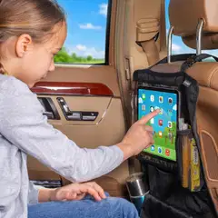 Reer potkusuoja autoon tablet-taskulla ja lokeroilla - 9