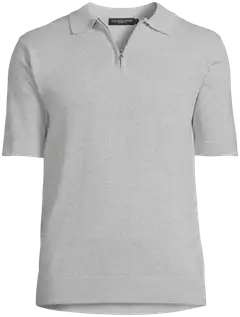 London Fog miesten lyhythihainen neulepaita 195LF03262 - Light Grey melange - 2