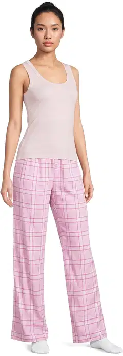 Actuelle naisten flanellihousut 212A382612 - Red check - 4