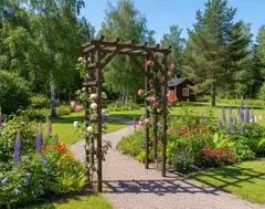 Miljöörakennus puutarhaportti tumman harmaa 210 x 140 x 69 cm - 4