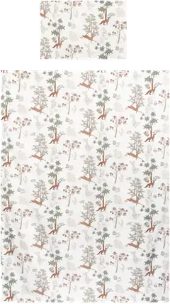 Ciraf lasten pussilakanasetti Fairytail Forest 120 x 160 + 40 x 60 cm vihreä/beige/harmaa/valkoinen - 1