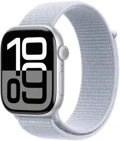 Apple Watch Series 10 GPS 42mm hopeinen alumiinikotelo, Blue Cloud Sport Loop ranneke - MWWD3QN/A - 2