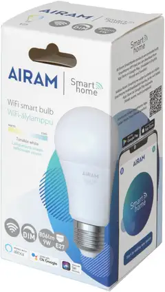 Airam vakiolamppu Smart 9W opaali E27 806lm TW 2700-6500K - 2