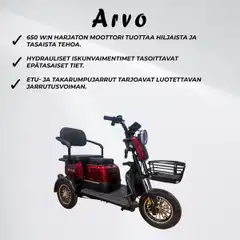 Arvo senioriskootteri p250 punainen - 9