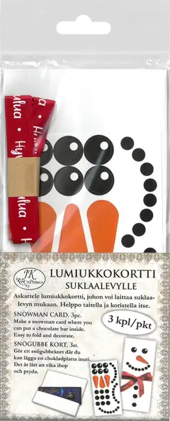 J.K. Primeco DIY-rasiakorttipohja Lumiukko 3kpl - 1