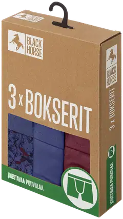 Black Horse miesten bokserit 3-pack I95 - Dark Berries - 2