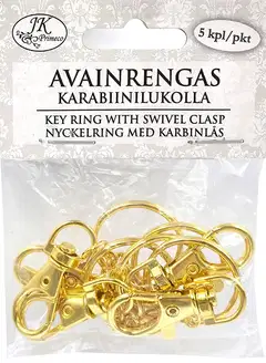 J.K. Primeco avainrengas karabiinilukolla kulta 5kpl - 1