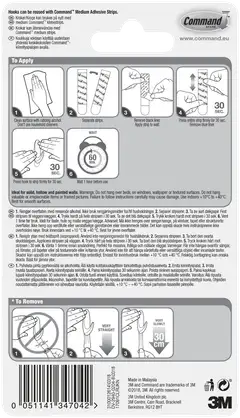 Command™ kirkkaat keskikokoiset koukut ja kiinnityspalat, 17091CLR - 8