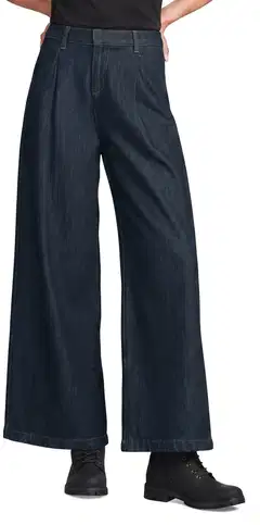 WKLY. naisten leveät farkut, smart casual denim 222W282684 - Denim dk. blue - 1