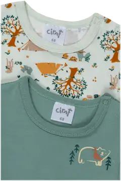 Ciraf vauvojen body Retkellä 250B260106 2-pack - 16-5808tcx iceberg green - 3