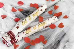 Konfettitykki sydän 40 cm, punainen - 3