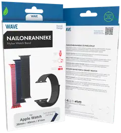 Wave Nailonranneke, Apple Watch 38mm / Apple Watch 40mm / Apple Watch 41mm / Apple Watch 42mm (Series 10), Tummansininen - 4