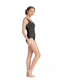 Actuelle naisten uimapuku pilkku 215A012507 - Black AOP - 4