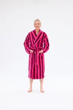 RATIA naisten velour kylpytakki - t. punainen/aniliininpunainen - 3