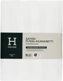 House satiinipussilakanasetti Stripe 150x210 cm, valkoinen - 2