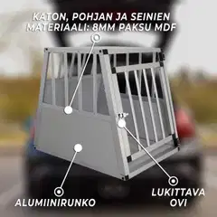 Trekker koiran kuljetushäkki S 54x69x60 cm alumiini - 9