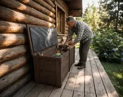 Piha-arkku, tumman harmaa 57x61x160cm - 4