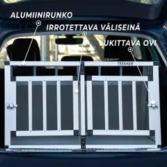Trekker koiran kuljetushäkki XXL 104x90,5x69,5 cm alumiini - 8