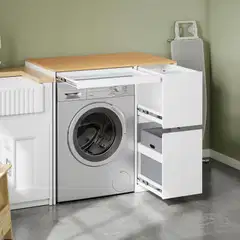 SoBuy pesukonekaappi valkoinen BZR223-WN - 5