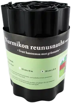 Nurmikon reunusnauha 20 cm x 9 m musta - 1