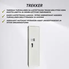 Trekker Asekaappi 6-asetta AS600 v2, digitaalilukolla, Valkoinen - 4
