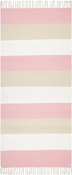 House puuvillamatto Liina 90x200 cm roosa/l.valkoinen/greige - 1
