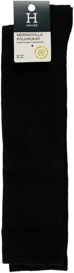 House naisten polvisukat merinovillaa 214H322618 - Black - 1