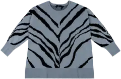 House naisten neulepusero intarsia 213HP34620, D-mitoitus - Grey intarsia - 1