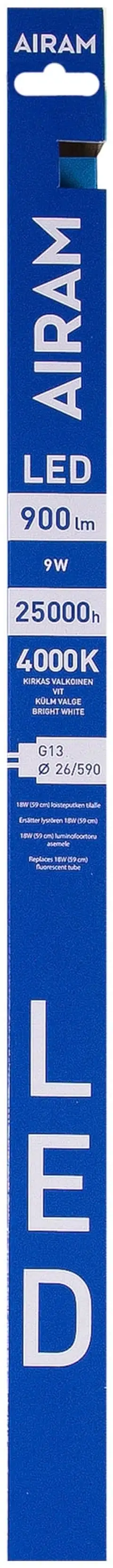 Airam LED-loisteputki 9W T8/26 G13 900lm 4000K 59 cm - 1