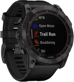 Garmin Fenix 7X Solar tummanharmaa/musta multisport GPS kello - 5