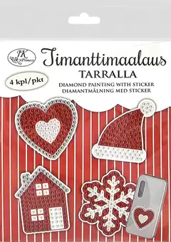 J.K. Primeco timanttimaalaustarra Joulukuvat punainen 4kpl - 1