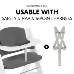 Hauck pehmustesetti syöttötuoliin Highchair Pad tummanharmaa - 15