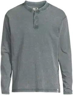 WKLY. miesten Henley-trikoopusero pitkät hihat, pääntiellä nappilista 195W312604 - Green acid - 2