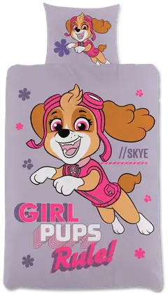 Paw Patrol lasten pussilakanasetti 120x160+40x60 cm lila - 1