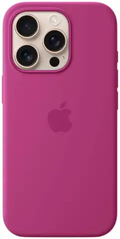 Apple iPhone 16 Pro silikoni suojakuori  - Fuchsia - 1