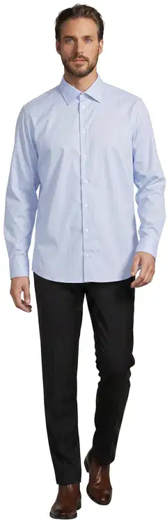 London Fog miesten kauluspaita Mini check - L.Blue - 1