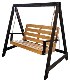 Parveke-keinu 2-istuttava, kuulto musta/ tatti - 1