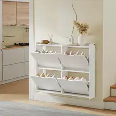 SoBuy kenkäkaappi valkoinen FSR100-E-W - 4