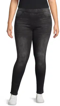 House naisten denimjeggingsit 222HP30261, D-mitoitus - Black denim washed - 1