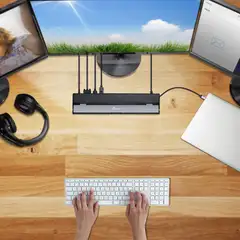 J5 Create USB-C 3 näytön telakka 100w virtalähteellä - 7