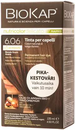 Biokap nutricolor delicato rapid 6.06 dark blond havana - 1