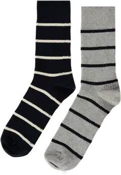 WKLY. miesten nilkkasukat raita 193W322608 2-pack - Navy/lt gray - 1