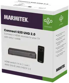 Marmitek HDMI-kytkin Connect 620 UHD 2.0 HDMI-kytkimellä voit liittää 4 laitetta television tai projektorin yhteen HDMI-tuloon. - 11