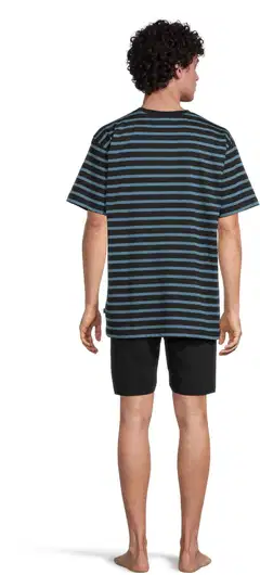 RATIA miesten shortsipyjama - musta/turkoosi - 4