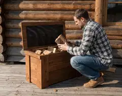 Piha-arkku, luonnon ruskea, 40x45x80cm - 4