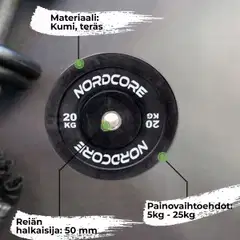 Nordcore levypaino bumper core(5-25kg) - Musta - 3