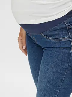 Mamalicious naisten äitiysjeggings Mlamy sininen - Medium Blue Denim - 7