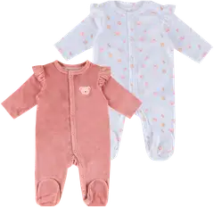 TEX BABY vauvojen terällinen velour-potkupuku I967126 - pink - 1