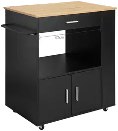 SoBuy keittiösaareke musta FKW113-SCH - 3